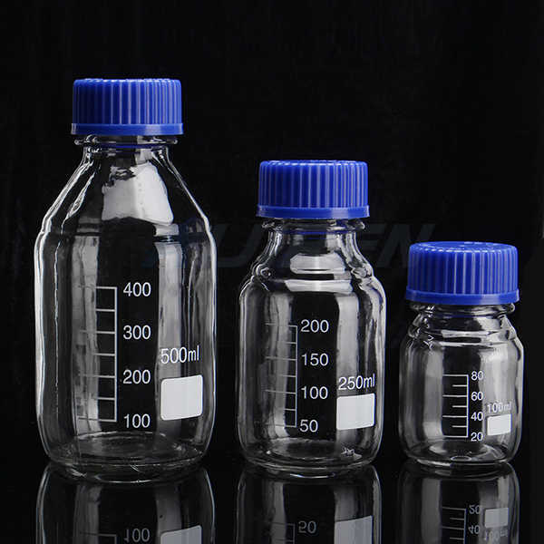 Chemicals Oils Solvents clear reagent bottle